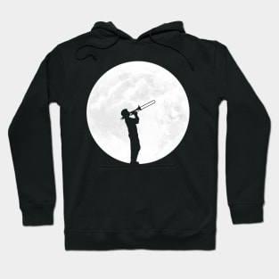 Trombone Player in Full Moon Hoodie